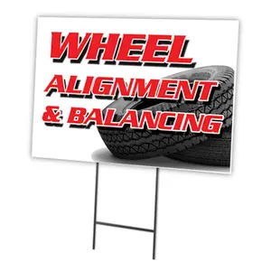 SignMission  18 x 24 in. Wheel Alignment & Balancing Yard Sign & Stake
