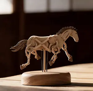 Galloping Horse Chasing the Wind · Movable Wooden Art Decor -Decoration-Creative toys-Present-Wooden ornaments