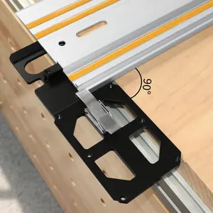 Track Saw Square Circular Saw Guide Rail Angle Stop with Edge Support, 90° Right Angle Guide Rail Protractor, Compatible with Festool and Makita for Fast, Easy Square Cuts