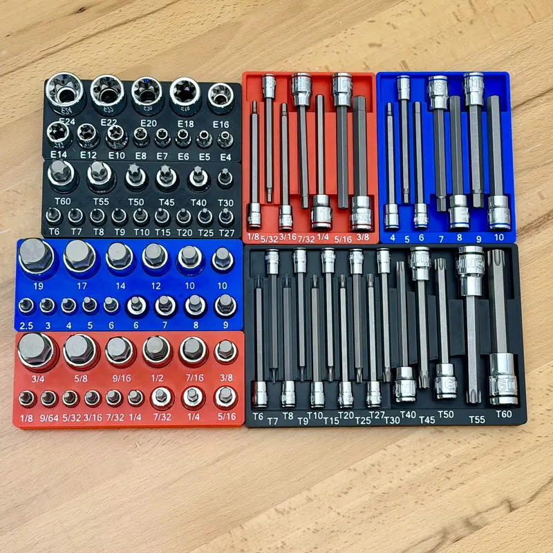 Quinn Master Bit Socket Organizer – Fits Harbor Freight 87pc Set #70347 | 7 Piece set!