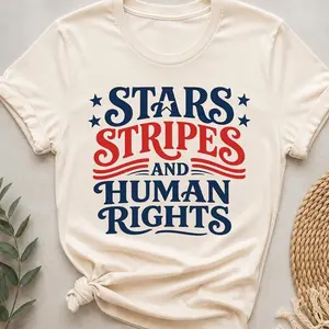 Stars and Stripes and Human Rights Shirt, Social Justice T-shirt, Human Rights Activist Gift, Equality Tee, Patriotic Progressive Apparel