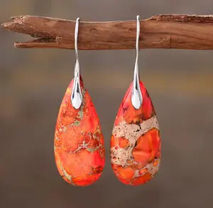 Ember Path Jasper Drop Earrings