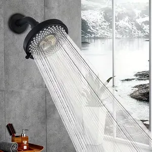 Turbo Boost Shower Head, Luxury Bathroom Shower Head, 2 Spray Modes, Compact Powerful, Plastic Material, Round Design, Modern Bath Accessory