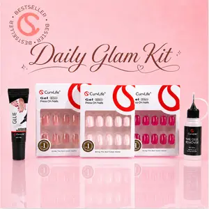 CurvLife Luxe Nail Wardrobe Bundle | 50% OFF | Choose Curated Press-On Nail Sets in Almond, Oval, Short Square & Squoval Shapes with Glue, Remover & Adhesive Tabs, Reusable Salon-Ready Nails for Everyday Glam, Travel & Gifting Moments & Selfcare