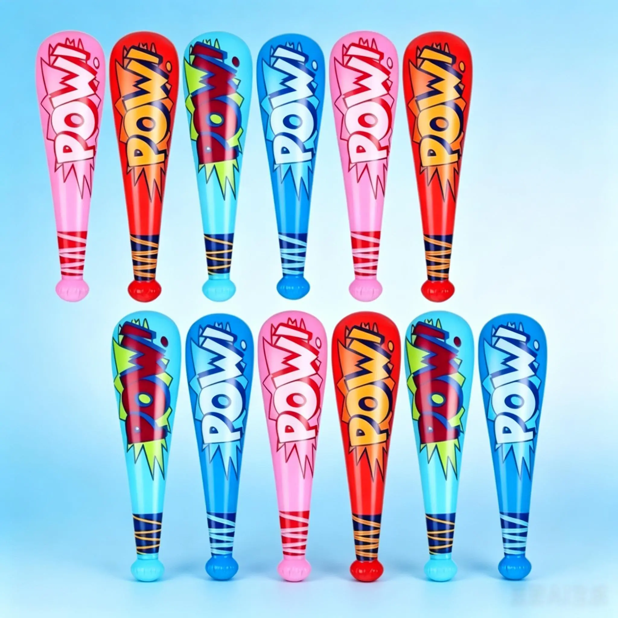 Baseball Themed Party Favors & Birthday Decor Supplies, 10-Pack Random Color Inflatable Baseball Bat Toys, Practical Sports Inflatable Props for Simulated Hitting Games