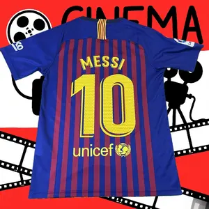 18-19 season home jersey red and blue short-sleeved No. 10 Messi football jersey