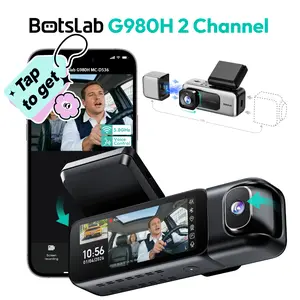 【FathersDayGift】Botslab 2 Channel 4K Dash Cam with 3.18" Touch Screen, Sentry Mode, 24/7 Parking, Built-in GPS, 5.8G WiFi, Night Vision, Voice Control, 128GB Card Included