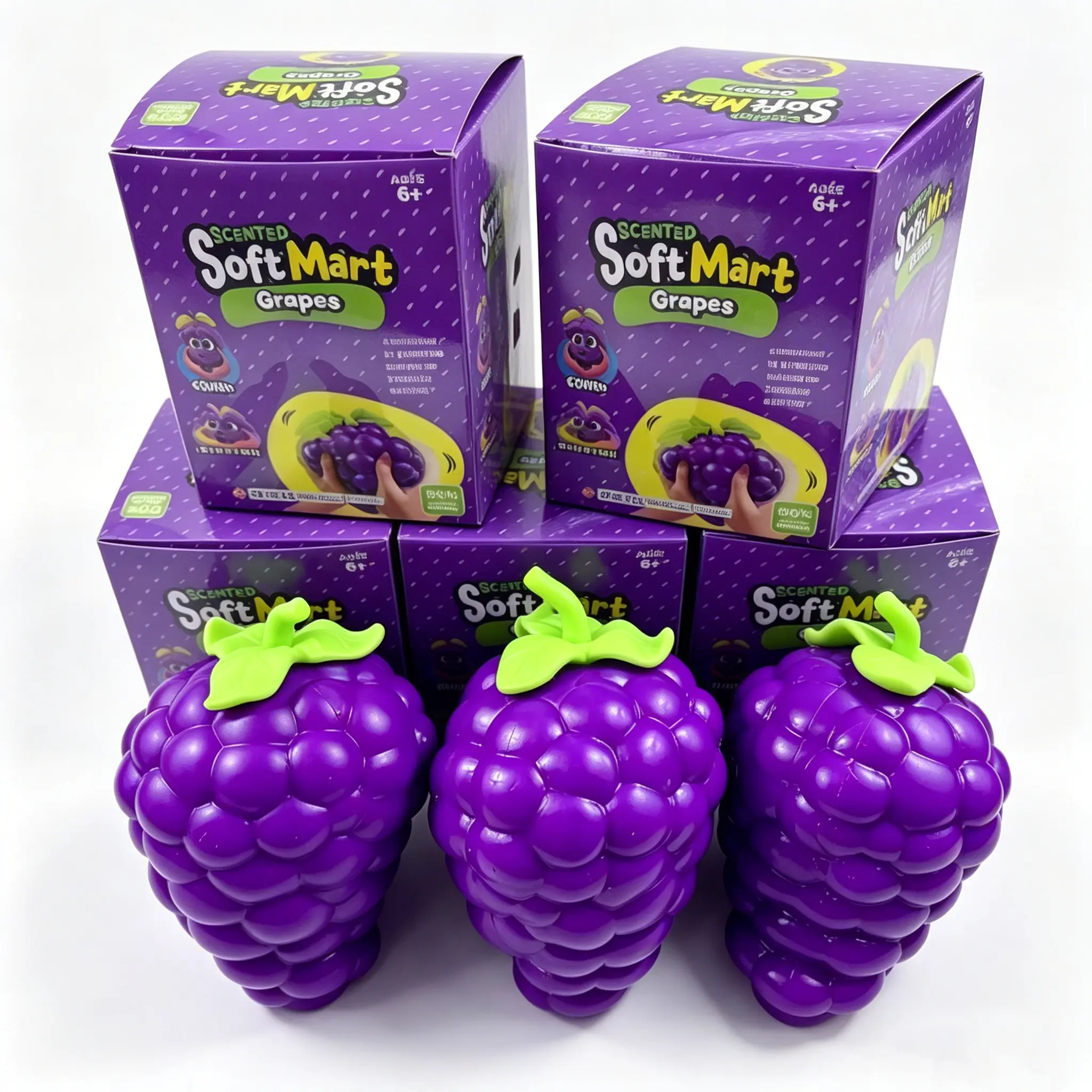 Super Satisfying Flour Filled Grape Squishy - Giant Fidget Toy for Sensory Play & De-Stress