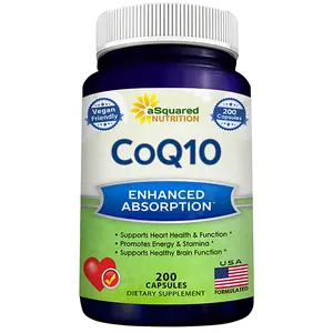 CoQ10 (400mg Max Strength, 200 Capsules) - High Absorption Vegan Coenzyme Q10 Powder - Ubiquinone Supplement Pills, Extra Antioxidant CO Q-10 Enzyme Vitamin Tablets, Coq 10 400 mg