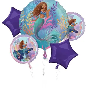 The Little Mermaid Balloon Bouquet - 5 Count