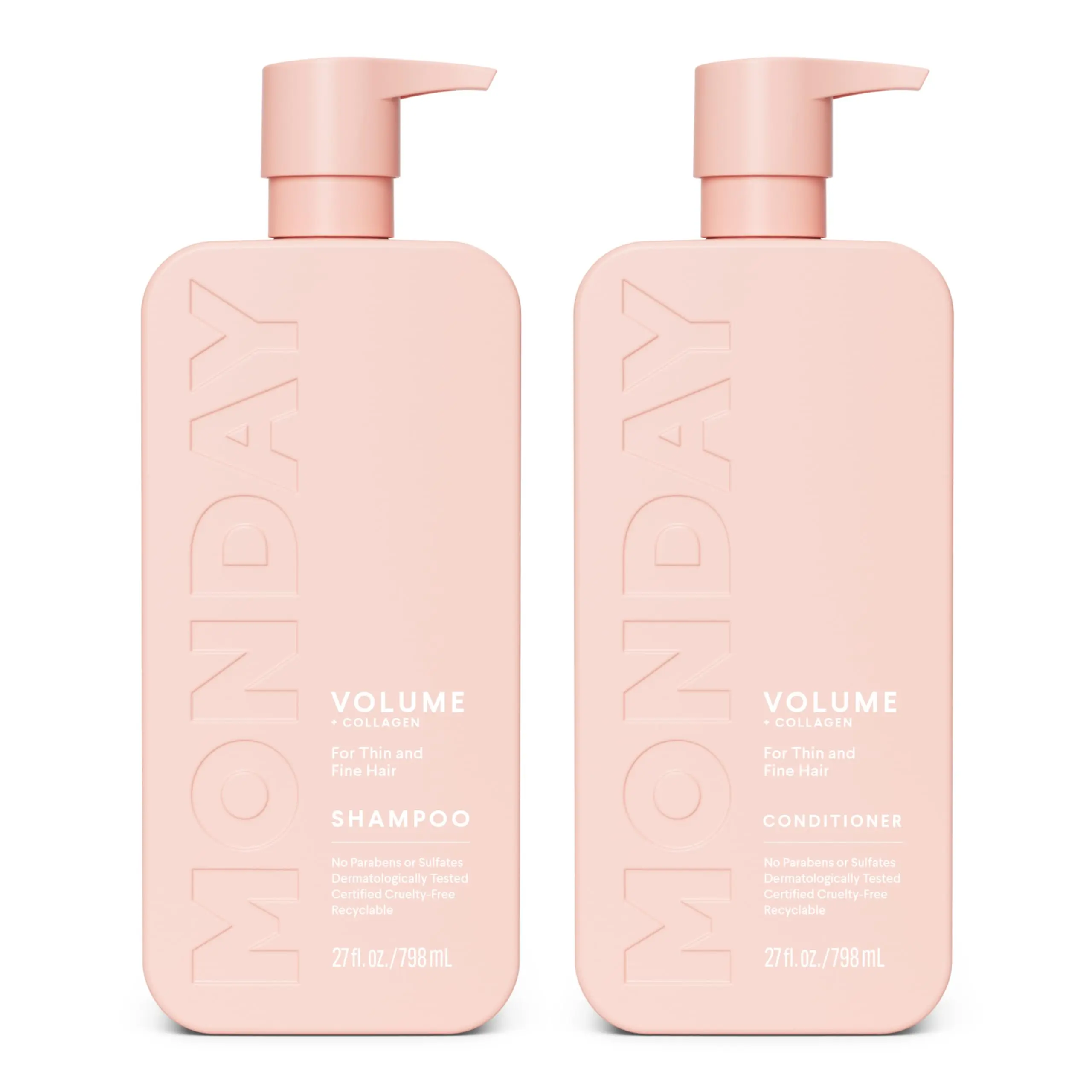 MONDAY Haircare VOLUME Shampoo + Conditioner Set (2 Pack) 27oz Each - Made from Coconut Oil, Ginger Extract & Vitamin E for Thin, Fine & Oily Hair Cleansing MONDAY Haircare VOLUME Shampoo + Conditioner Set (2 Pack) 27oz Each - Made from Coconut Oil, Ginger Extract & Vitamin E for Thin, Fine & Oily Hair Cleansing