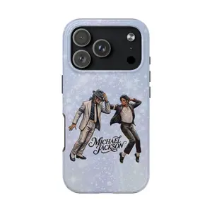 Michael Jackson Dance Illustration Phone Case | Sparkle Background  Compatible with iPhone 11 through 17 Pro Max/Plus Series, and Samsung Galaxy S23 through S25 Series