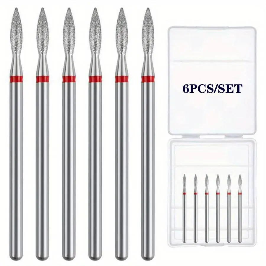Cuticle Remover Kit, 6pcs Diamond Ball Nail Drill Bits Set - Professional Manicure & Pedicure Tools for Smooth Nails - Includes Electric File Accessories, Nail Files, Nail Polishing Head, Nail Buffer Bit