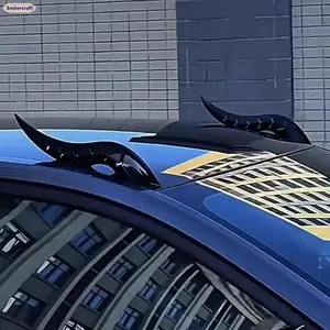 Dragon Horn Car Roof Modification 14in Universal Waterproof No Drill Accessory for SUV Truck Sedan Aggressive Styling Decoration Jet Black ABS Plastic, Vehicle Accessories, Accessories For Car