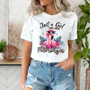 Flamingo sublimation printable - just a girl who loves flamingos graphic theme sublimation designs downloads for shirts