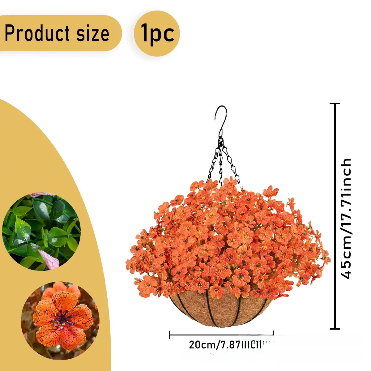 Orange hanging basket-20cm [Large quantities at fa