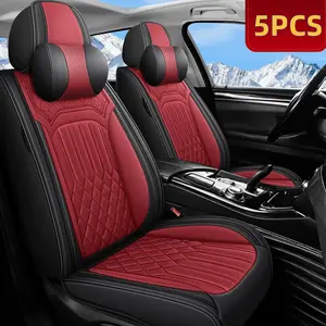 Toyota Car Seat Covers, Napa Leather Breathing Car Full Seat Cover Set (For 5 Seats), Anti-Slip And Comfortable, Waterproof Upgraded Version,Cars Accessories,Car Stuff, compatible, leather car seat, non-slip