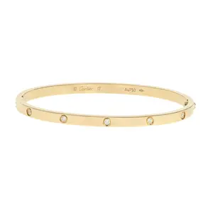 Pre-owned Cartier Love Small Model Bangle Bracelet Size 17
