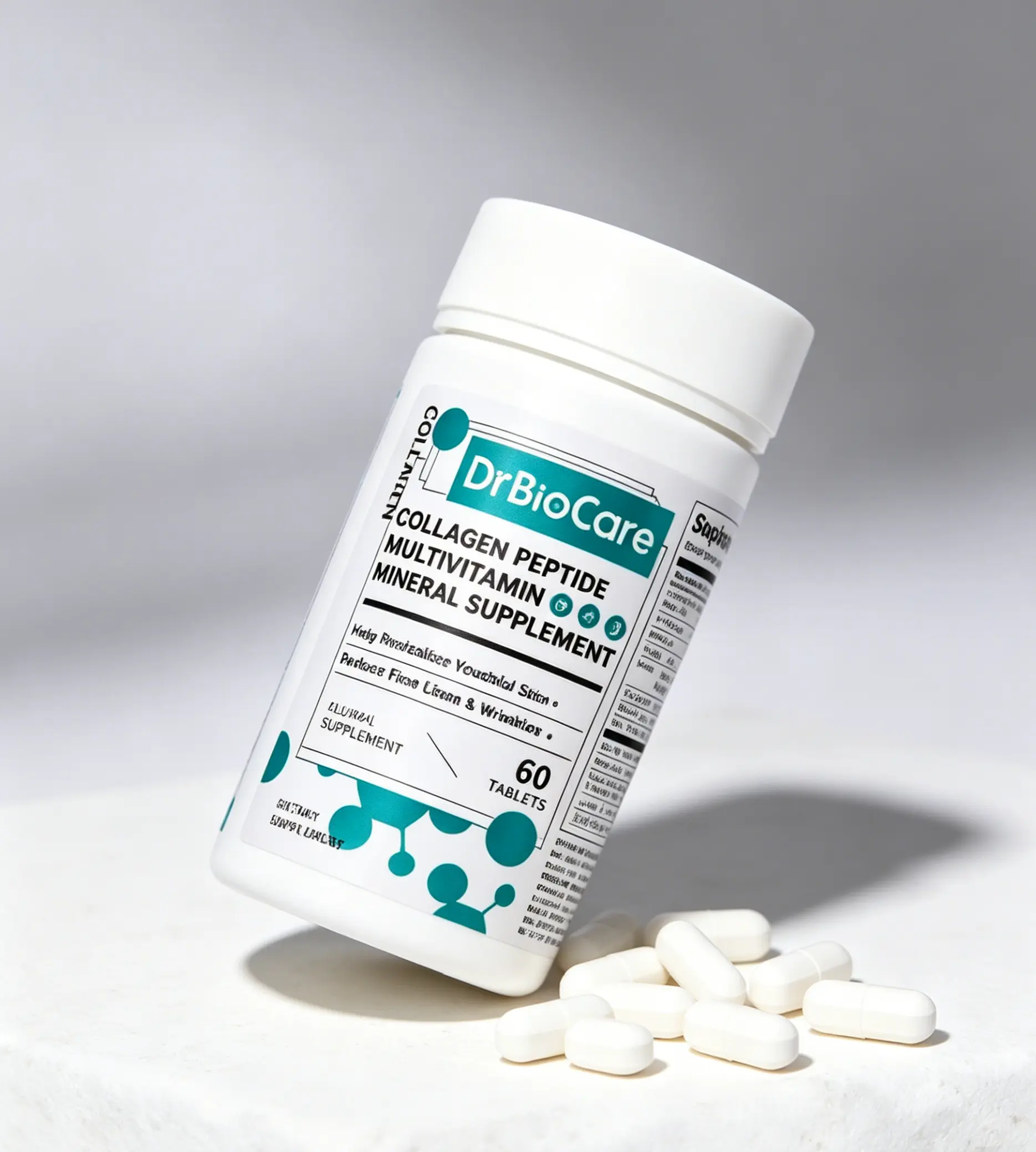 Complete Edible Dietary Supplement DrBioCare, Balanced Collagen Probiotics Multivitamins for Wellness