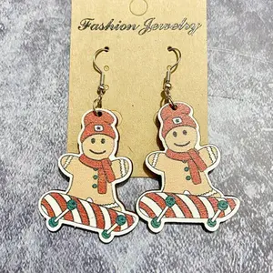 Gingerbread Skater Earrings