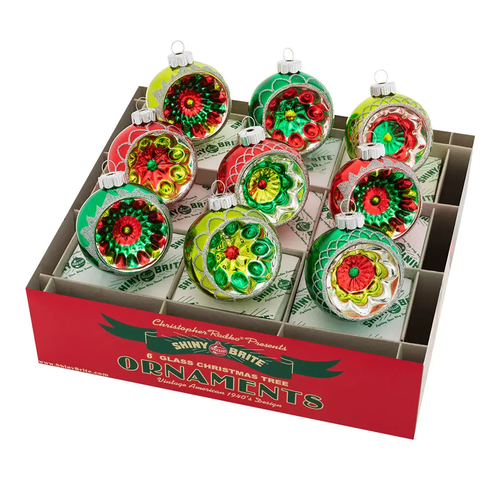 Holiday Splendor Reflector Round Decor Ornaments, 9-Count, 2.5" Size Holiday Splendor Reflector Round Decor Ornaments, 9-Count, 2.5" Size
