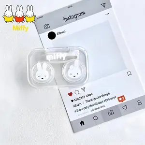 Kawaii Miffy Rabbit Portable and Cute Cartoon Leak-proof One-piece Portable Contact Lens Box Companion Box