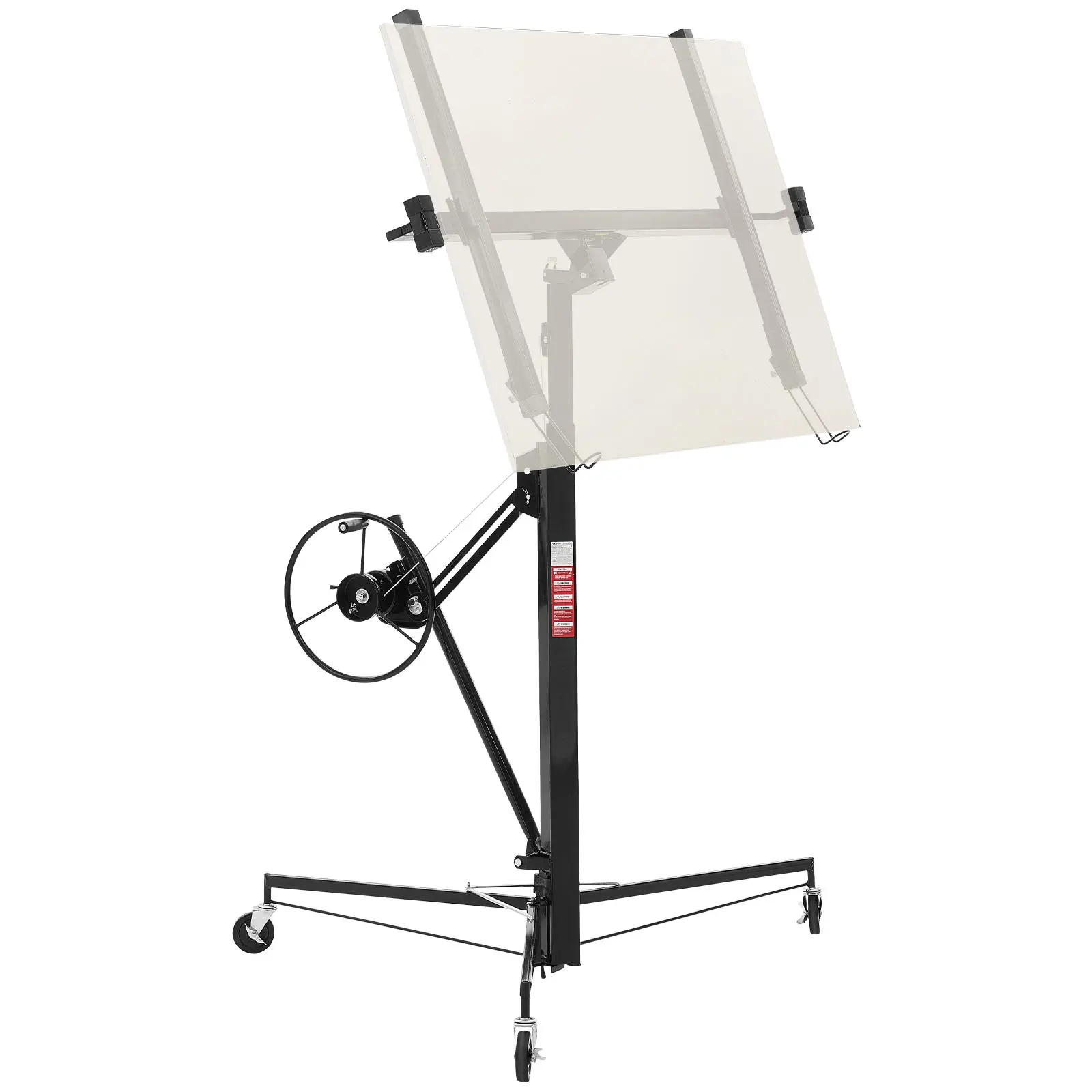 VEVOR 11ft Freestanding Drywall Lift, Heavy-Duty 150 lbs Sheetrock Hoist with Adjustable Telescoping Arm (Adjustable Length), Lockable Wheels, 60° Tilting, Winch Saves Power, Ideal for Ceiling & Wall Installation (Black)#BackToSchool