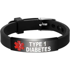 Alert Bracelet Dual-Sided Custom Engraved ID  Personalized Wristband for Women Adjustable Band  Clasp