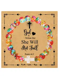 Cross Style Christmas Gift Bracelet for Women, Durable Elastic Design, Perfect for Birthdays & Special Occasions, Daily Wear Jewelry, Cross Charm Bangle