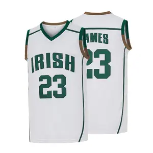 Men's #23 IRISH James Basketball Jersey From St. Vincent And St. Mary's High School Auction In Ohio,Exquisite embroidered Training Match Jersey