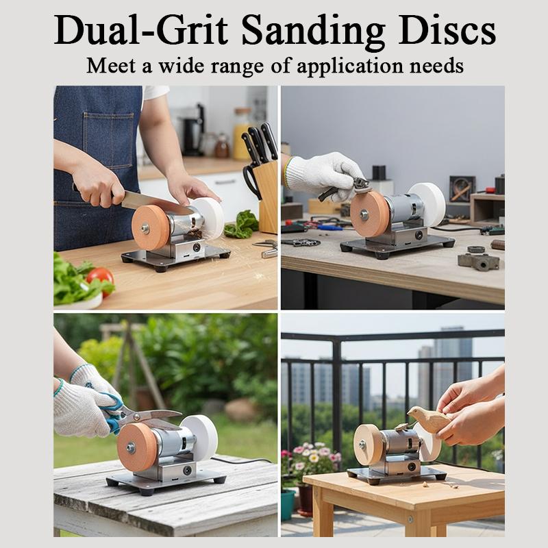 100w Mini Bench Grinder, Electric Benchtop Sander, Electric Multi-Purpose Grinding Machine, Polishing Grinding Machine Small Grinder for Woodworking Knife Making(6.3 * 3.9 * 3.9in)