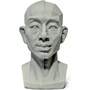 2in1 Original & Planar Face Head Model for Artists for Learning Planes and Light Details Small Mannequin Manikin Head for Art Drawing Sketching Study (Large(13.5cm))