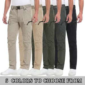 Men’s sweat-wicking, durable straight-leg tactical cargo pants — breathable and wrinkle-resistant; ideal for hiking, hunting, outdoor climbing, camping, and fishing; available in five colors.