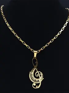 Music Theme High Treble Clef Piano Key Necklace, Literary Style Jewelry, Unique Fashion Accessory, Perfect Gift for Music Lovers