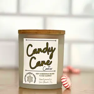 Candy Cane Cooter Candle- Peppermint scented candle Decor Scent