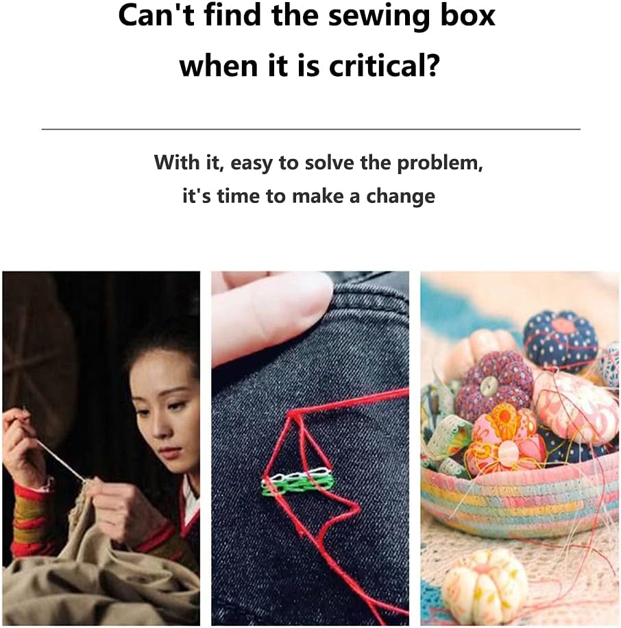 Portable Travel Home Mini Sewing Kit with Needle Threader & Scissors, Includes Mini Sewing Box, Beginners DIY Sewing Kit in Blue Box Portable Travel Home Mini Sewing Kit with Needle Threader & Scissors, Includes Mini Sewing Box, Beginners DIY Sewing Kit in Blue Box