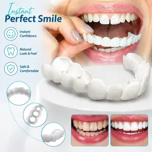 【3 PACK】2026 New 60s Snap on teeth Veneers -Perfect Fit  Soft Flexiblee for Fix Gaps & Stains  No Pain Natural White Teeth Cover  for Photo-Ready Confidence