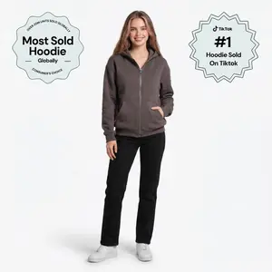 Women's Zip-Up Hoodie - Women's Top, a Comfortable Travel Essential with Zipper Cotton Heart Patch Sweatshirt