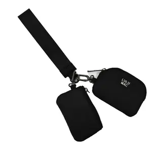 Lulu Mac black and black wristlet