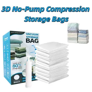 Vacuum Storage Bag with Self-Suction Valve, No Pump Needed, Ideal for Clothes and Blankets, Home Organization Solution