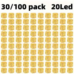 100 packs of fairy light string lights 6.5 feet 20 Led waterproof Christmas lights, silver wire fireflies, star and moon lights, bedroom DIY, party, wedding, Christmas, birthday, garden DIY decoration Ornaments