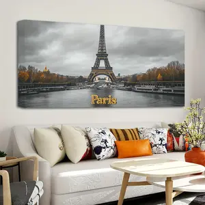 1 Framed Canvas Painting, Eiffel Tower Canvas Art - Black and White Paris Wall Decor for Living Room, Bedroom or Office, Reusable Home Decor, Living Room Art |   Paris Themed Decor |   Canvas Wall Art, Large Wall Decor