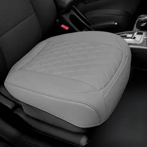 1 Pack Leather Front  Seat Cover Bottom  Seat, Anti-Slip and Full Wrap Driver  Seat Protectors, Luxury  Bottom Auto Seat Cushion Pad Mat for  (Gray)