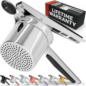 Large 15oz Potato Ricer Heavy Duty Stainless Steel Potato Masher and Press Kitchen Tool for Smooth Mashed Potatoes Durable Ergonomic Handle Easy Clean Professional Kitchen Gadget