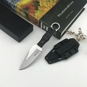 Russian Kizlyar Fixed-Blade Knife with Sheath – Outdoor BBQ and Camping Knife, 440C Blade, Nylon Handle – Everyday Carry Knife, Outdoor Knives