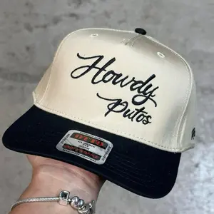 Howdy Putos Hat with Black Brim