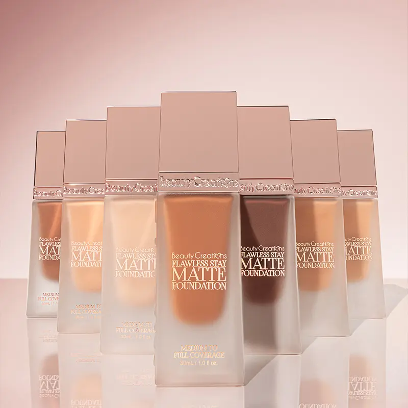 Beauty Creations Flawless Stay Matte Foundation - 1N, 15N, 26W Shades, Oil-Free, Niacinamide-Enriched, Olive-Infused, Gluten-Free, Non-Toxic, Blendable Coverage, Lightweight, 24-Hour Wear, Even Skin Tone, Flawless Base Makeup Products