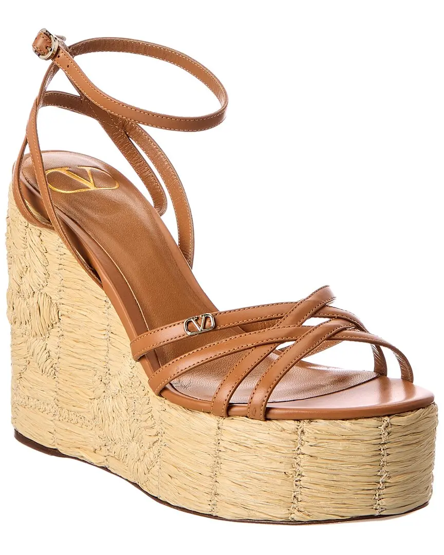 Valentino VLogo Signature 110 Leather Wedge Sandal