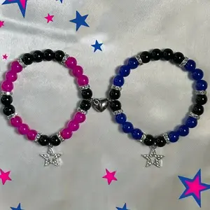 2pcs/Set Friendship Matching Magnetic Couple Bracelet Love Heart Beads Bracelets for Best Friends Bff Cosplay Accessories for Valentines Christmas Birthday Gifts