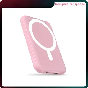 Podoru 5000mAh for MagSafe Ultra-thin Battery Pack, Wireless Charger Portable Magnetic Power Bank with USB-C Cable for iPhone 17/16/15/14/13/12 Series